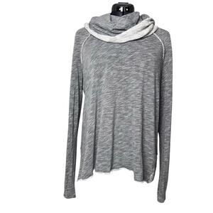 FP Beach FREE PEOPLE OS Two Body Corps Cowl Neck Cocoon Pullover Gray Sweatshirt